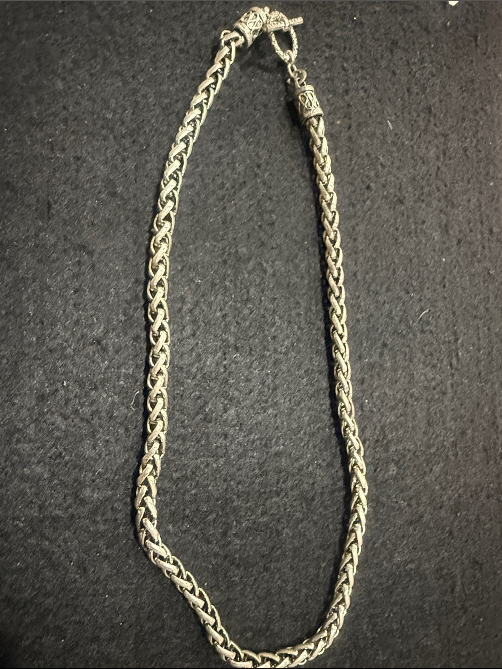 Sterling Silver Braided Rope Necklace - Silver